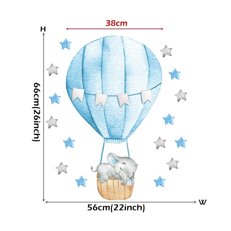 BabyElephant™ autocollants muraux en forme d'éléphant et de lune pour chambre de bébé | bébé - Club bébé - maman